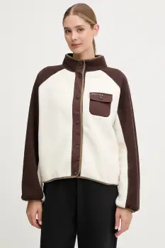 P.E Nation hanorac fleece Takeover culoarea bej, cu imprimeu, 253J142 imagine