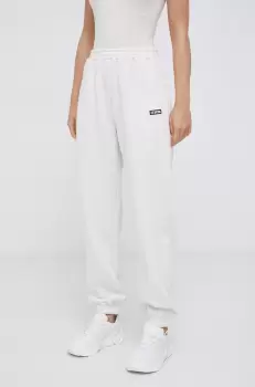 P.E Nation Pantaloni de bumbac femei, culoarea bej, material neted imagine