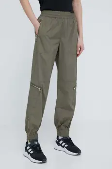 P.E Nation pantaloni de trening culoarea verde, neted imagine