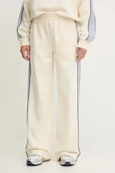 P.E Nation pantaloni de trening din bumbac Align culoarea bej, cu imprimeu, 253P173 imagine