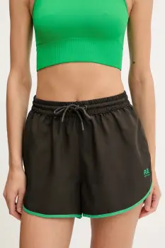 P.E Nation pantaloni scurti de antrenament Academy culoarea negru, uni, high waist, 252S056 imagine