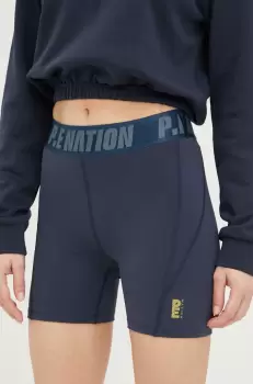 P.E Nation pantaloni scurti de antrenament Backcheck femei, cu imprimeu, high waist imagine