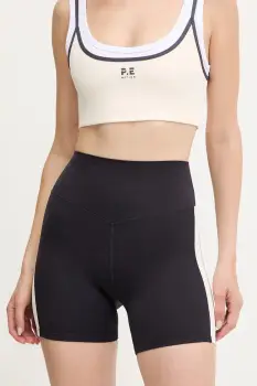 P.E Nation pantaloni scurti de antrenament Freeplay 5 culoarea bleumarin, cu model, high waist, 244S374 imagine