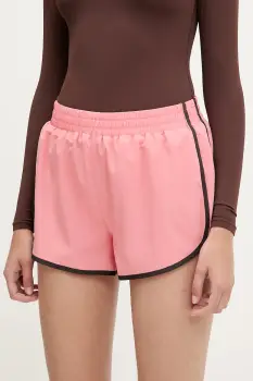 P.E Nation pantaloni scurti de antrenament Haven culoarea portocaliu, uni, high waist, 243S252 imagine