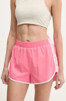 P.E Nation pantaloni scurti de antrenament Preset culoarea roz, cu imprimeu, medium waist, 243S252 imagine