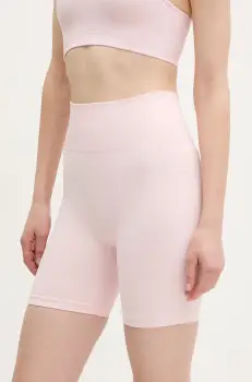 P.E Nation pantaloni scurti de antrenament Restore Seamless culoarea bej, neted, high waist, 243S296 imagine