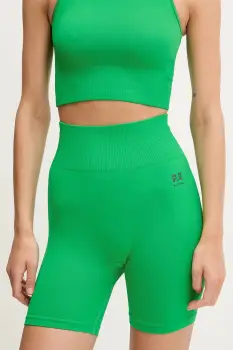 P.E Nation pantaloni scurti de antrenament Restore Seamless culoarea negru, uni, high waist, 243S296 imagine