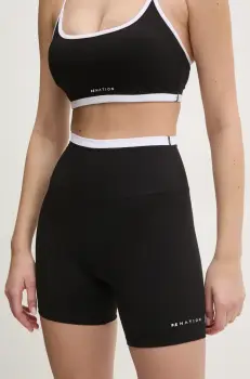 P.E Nation pantaloni scurti Stellar femei, culoarea negru, uni, high waist, 251S187 imagine