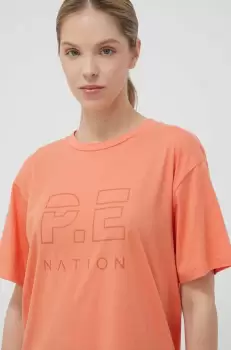 P.E Nation tricou din bumbac culoarea portocaliu imagine
