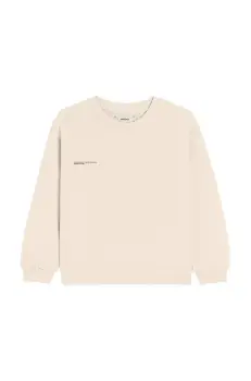 Pangaia bluza BABY 365 MIDWEIGHT SWEATSHIRT culoarea bej, uni, 10000655 imagine