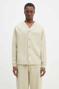 Pangaia bluza culoarea bej, neted, 10002237 imagine