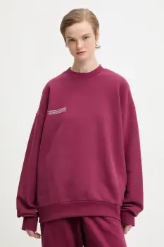 Pangaia hanorac de bumbac culoarea bordo, cu imprimeu, 10000183 imagine