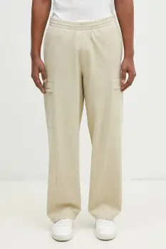 Pangaia pantaloni de trening culoarea bej, neted, 10002239 imagine