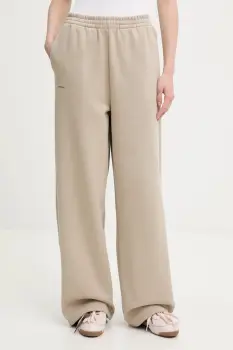 Pangaia pantaloni de trening din bumbac culoarea bej, uni, 10002676 imagine