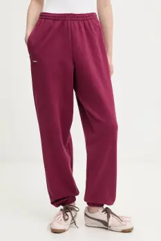 Pangaia pantaloni de trening din bumbac culoarea bordo, uni, 10000295 imagine