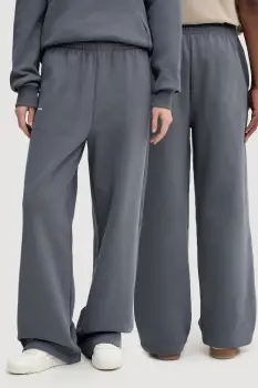 Pangaia pantaloni de trening din bumbac culoarea gri, neted, 10002311 imagine