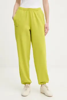 Pangaia pantaloni de trening din bumbac culoarea verde, uni, 10000295 imagine