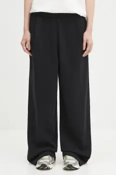 Pangaia pantaloni de trening DNA Double Jersey Pleated Trousers culoarea negru, cu imprimeu, 10002356 imagine