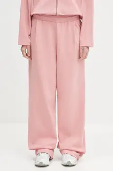 Pangaia pantaloni de trening DNA Double Jersey Pleated Trousers culoarea roz, cu imprimeu, 10002356 imagine