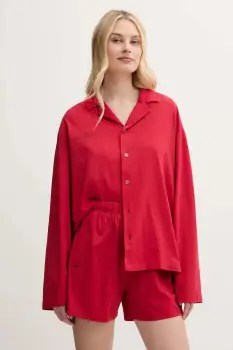 Pangaia pijamale de bumbac culoarea rosu, bumbac, 10002463 imagine