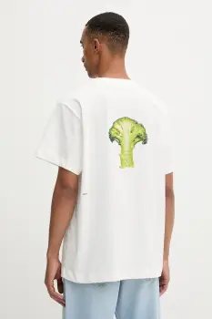 Pangaia tricou din bumbac culoarea alb, cu imprimeu, 10002602 imagine