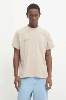 Pangaia tricou din bumbac culoarea bej, cu imprimeu imagine