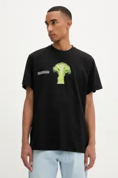Pangaia tricou din bumbac culoarea negru, cu imprimeu, 10002603 imagine