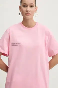 Pangaia tricou din bumbac culoarea roz, cu imprimeu imagine