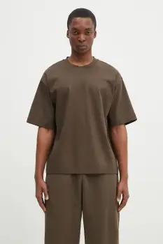 Pangaia tricou din bumbac culoarea verde, neted, 10002012 imagine