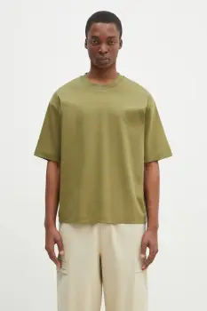 Pangaia tricou din bumbac culoarea verde, neted, 10002012 imagine