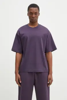 Pangaia tricou din bumbac culoarea violet, neted, 10002012 imagine