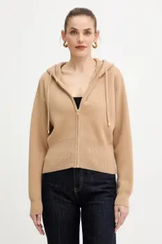 Patou bluza din lana culoarea bej, cu gluga, uni, KN2958041 imagine