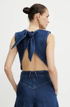 Patou bluza subtire de blugi culoarea bleumarin, uni, TO1610216 imagine