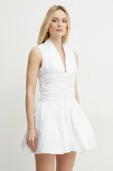 Patou rochie culoarea alb, mini, evazati, DR1760011 imagine