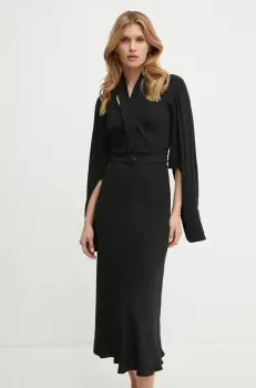 Patou rochie culoarea negru, maxi, evazati, DR1450193 imagine