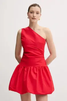 Patou rochie culoarea rosu, mini, evazati, DR1710186 imagine