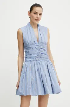 Patou rochie din bumbac mini, evazati, DR1760190 imagine