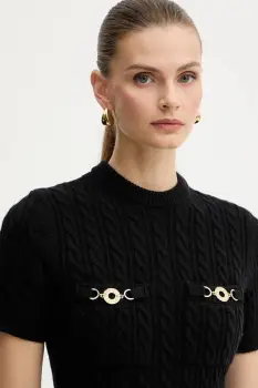 Patou rochie din lana culoarea negru, mini, mulata, KN2588041 imagine