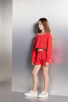 Patrizia Pepe pantaloni scurti din bumbac pentru copii K103 imagine