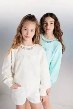 Patrizia Pepe pantaloni scurti din denim pentru copii CA52 imagine