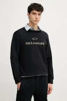 Paul&Shark bluza barbati, culoarea negru, cu imprimeu, 25411869 imagine