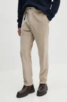 Paul&Shark pantaloni de catifea cord culoarea bej, drept, 14314020 imagine