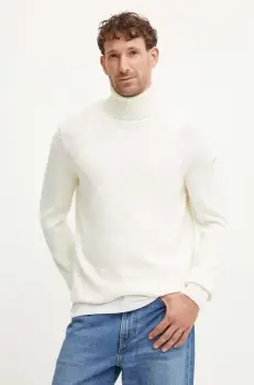 Paul&Shark pulover de lana barbati, culoarea bej, cu guler, 14311078 imagine