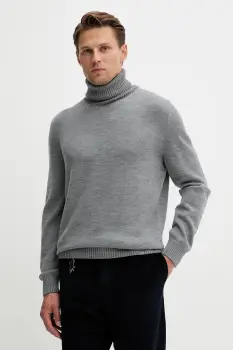 Paul&Shark pulover de lana culoarea gri, cu guler, 15311064 imagine