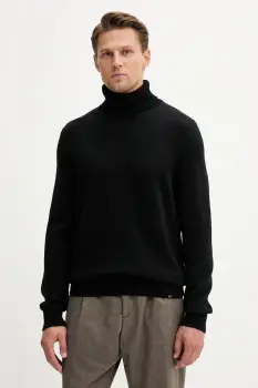 Paul&Shark pulover de lana culoarea negru, cu guler, 15311064 imagine