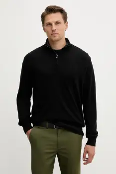 Paul&Shark pulover de lana culoarea negru, light, 15311164 imagine