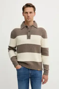 Paul&Shark pulover de lana Knitwear culoarea maro, 15311162 imagine