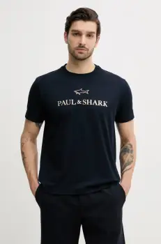 Paul&Shark tricou barbati, culoarea albastru marin, cu imprimeu, C0P1239 imagine