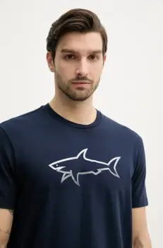Paul&Shark tricou din bumbac barbati, culoarea albastru marin, cu imprimeu, 25411078 imagine