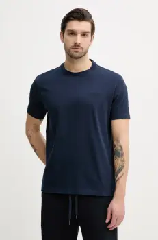 Paul&Shark tricou din bumbac barbati, culoarea albastru marin, neted, 25411047 imagine